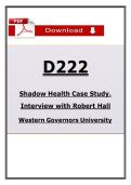 WGU D222 Shadow Health Case Study&colon; Interview with Robert Hall &vert; &lpar;Latest 2026 &sol; 2027 Update&rpar; &vert; 100&percnt; Correct &vert; Grade A&plus;