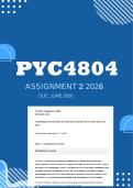 PYC4804 Assignment 2 2026 - Distinction &vert; Due June 2026
