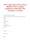 NWCA Study Guide ACTUAL EXAM 2026&sol;2027 &vert; NWCA Coaching Certification &vert; Verified Q&A &vert; Pass Guaranteed - A&plus; Graded
