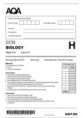AQA GCSE Biology Higher Paper 2H 8461 &vert; Mark Scheme 2025&NewLine;