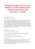 AC-HPAT Exam 2024 ACTUAL EXAM 2026&sol;2027 &vert; AC-HPAT Health Program Admission &vert; Verified Q&A &vert; Pass Guaranteed - A&plus; Graded