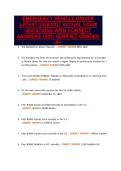 EMERGENCY VEHICLE DRIVER&NewLine;LATEST 2026&sol;2027 ACTUAL EXAM&NewLine;QUESTIONS WITH CORRECT&NewLine;ANSWERS 100&percnt; VERIFIED GRADED&NewLine;A&plus;
