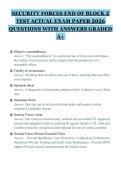 SECURITY FORCES END OF BLOCK 2&NewLine;TEST ACTUAL EXAM PAPER 2026&NewLine;QUESTIONS WITH ANSWERS GRADED&NewLine;A&plus;&NewLine;