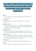 SECURITY FORCES END OF BLOCK 2&NewLine;TEST CERTIFICATION SCRIPT 2026&NewLine;QUESTIONS WITH SOLUTIONS&NewLine;GRADED A&plus;&NewLine;