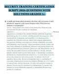 SECURITY TRAINING CERTIFICATION&NewLine;SCRIPT 2026 QUESTIONS WITH&NewLine;SOLUTIONS GRADED A&plus;&NewLine;