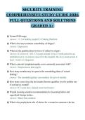 SECURITY TRAINING&NewLine;COMPREHENSIVE STUDY GUIDE 2026&NewLine;FULL QUESTIONS AND SOLUTIONS&NewLine;GRADED A&plus;&NewLine;