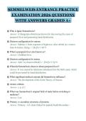SEMMELWEIS ENTRANCE PRACTICE&NewLine;EXAMINATION 2026 QUESTIONS&NewLine;WITH ANSWERS GRADED A&plus;&NewLine;