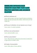 SEMMELWEIS ENTRANCE EXAM&NewLine;CHEMISTRY EXAM PREP STUDY GUIDE&NewLine;PRACTICE QUESTIONS AND ACCURATE&NewLine;SOLUTIONS&NewLine;