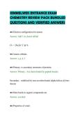 SEMMELWEIS ENTRANCE EXAM&NewLine;CHEMISTRY REVIEW PACK BUNDLED&NewLine;QUESTIONS AND VERIFIED ANSWERS&NewLine;