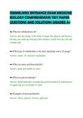SEMMELWEIS ENTRANCE EXAM MEDICINE&NewLine;BIOLOGY COMPREHENSIVE TEST PAPER&NewLine;QUESTIONS AND SOLUTIONS GRADED A&plus;