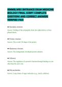 SEMMELWEIS ENTRANCE EXAM MEDICINE&NewLine;BIOLOGY FINAL SCRIPT COMPLETE&NewLine;QUESTIONS AND CORRECT ANSWERS&NewLine;VERIFIED PASS
