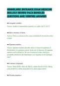 SEMMELWEIS ENTRANCE EXAM MEDICINE&NewLine;BIOLOGY REVIEW PACK BUNDLED&NewLine;QUESTIONS AND VERIFIED ANSWERS&NewLine;