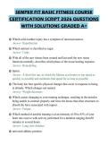 SEMPER FIT BASIC FITNESS COURSE&NewLine;CERTIFICATION SCRIPT 2026 QUESTIONS&NewLine;WITH SOLUTIONS GRADED A&plus;