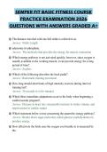 SEMPER FIT BASIC FITNESS COURSE&NewLine;PRACTICE EXAMINATION 2026&NewLine;QUESTIONS WITH ANSWERS GRADED A&plus;