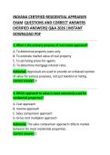 Indiana Certified Residential Appraiser Exam Questions and Correct Answers