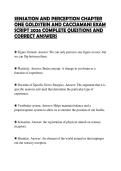 SENSATION AND PERCEPTION CHAPTER&NewLine;ONE GOLDSTEIN AND CACCIAMANI EXAM&NewLine;SCRIPT 2026 COMPLETE QUESTIONS AND&NewLine;CORRECT ANSWERS&NewLine;