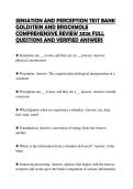 SENSATION AND PERCEPTION TEST BANK&NewLine;GOLDSTEIN AND BROCKMOLE&NewLine;COMPREHENSIVE REVIEW 2026 FULL&NewLine;QUESTIONS AND VERIFIED ANSWERS