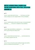 SEPTIC LICENSE FINAL PAPER 2026&NewLine;TESTED QUESTIONS WITH FULL SOLUTION&NewLine;GRADED A&plus;
