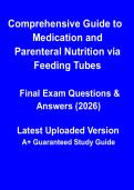 Comprehensive Guide to Medication & Parenteral Nutrition via Feeding Tubes PDF &vert; Nursing Study Guide & Clinical Notes