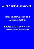 ASPEN Self-Assessment 2026 PDF &vert; Nutrition Support Practice Questions & Clinical Study Guide