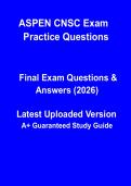 ASPEN CNSC Exam Practice Q&A 2026 PDF &vert; Nutrition Support Certification Study Guide & Practice Questions