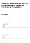 ACCU-CHECK &reg; INFORM II 2026 EXAM Questions & Answers &vert; 100&percnt; Verified solutions &lpar;2026&rpar; UPDATE &vert;2026&excl;&excl; STUDY GUIDE EXAM&NewLine;&NewLine;