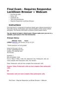 Final Exam - Requires Respondus LockDown Browser Webcam&period;