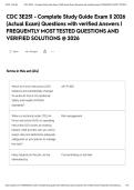 CDC 3E251 - Complete Study Guide Exam &vert;&vert; 2026 &lpar;Actual Exam&rpar; Questions with verified Answers &vert; FREQUENTLY MOST TESTED QUESTIONS AND VERIFIED SOLUTIONS &commat; 2026&NewLine;&NewLine;