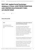 PSYC 340- Applied Social Psychology- Athabasca U&period; EXAM&comma; MOST TESTED QUESTIONS AND VERIFIED SOLUTIONS&sol;GET IT 100&percnt; ACCURATE&excl;&excl; 2026&excl;&excl;&NewLine;&NewLine;