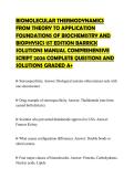 BIOMOLECULAR THERMODYNAMICS&NewLine;FROM THEORY TO APPLICATION&NewLine;FOUNDATIONS OF BIOCHEMISTRY AND&NewLine;BIOPHYSICS 1ST EDITION BARRICK&NewLine;SOLUTIONS MANUAL COMPREHENSIVE&NewLine;SCRIPT 2026 COMPLETE QUESTIONS AND&NewLine;SOLUTIONS GRADED A&plus;&NewLine;