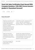 Zoom Info Sales Certification Exam Newest 2026 Complete Questions &vert; With 100&percnt; Correct Answers graded A&plus; Guaranteed Success&excl;&excl;&NewLine;&NewLine;