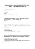 Adult Health 1 Final Exam Questions and Answers Study Guide for Nursing Students