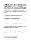 ATI Med Surg Proctored Exam Study Guide Practice Questions and Answers Nursing