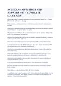 ACLS Exam Questions and Answers with Complete Solutions Study Guide