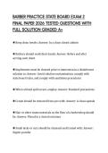 BARBER PRACTICE STATE BOARD EXAM 2&NewLine;FINAL PAPER 2026 TESTED QUESTIONS WITH&NewLine;FULL SOLUTION GRADED A&plus;&NewLine;