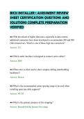BICSI INSTALLER 1 ASSESSMENT REVIEW&NewLine;SHEET CERTIFICATION QUESTIONS AND&NewLine;SOLUTIONS COMPLETE PREPARATION&NewLine;VERIFIED&NewLine;