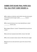 BARBER STATE BOARD FINAL PAPER 2026&NewLine;FULL Q&A STUDY GUIDE GRADED A&plus;