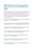 NR667 Exit  PREP Exam 170 Questions with 100&percnt; &NewLine;Correct Answers &vert; Latest Version &lpar;2026&sol;2027&rpar; Expert &NewLine;Verified  