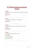IFT 250 Exam Questions and Correct Answers&NewLine;