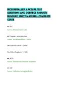 BICSI INSTALLER 2 ACTUAL TEST&NewLine;QUESTIONS AND CORRECT ANSWERS&NewLine;BUNDLED STUDY MATERIAL COMPLETE&NewLine;GUIDE&NewLine;