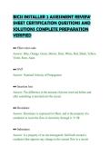 BICSI INSTALLER 2 ASSESSMENT REVIEW&NewLine;SHEET CERTIFICATION QUESTIONS AND&NewLine;SOLUTIONS COMPLETE PREPARATION&NewLine;VERIFIED&NewLine;