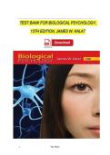 TEST BANK For Biological Psychology 13th Edition&comma; James W&period; Kalat&vert; Verified Chapter's 1 - 14 &vert; Complete&NewLine;