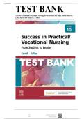 Success in Practical Vocational Nursing 10th Edition Knecht Test Bank Questions Answers