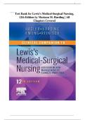 Lewis&rsquo;s Medical-Surgical Nursing&comma; 12th Edition &lpar;Harding&rpar; &ndash; Test Bank Chapters 1&ndash;69 ISBN- &vert; Updated 2025 &vert; NCLEX-Style Practice Questions with Answers&NewLine;