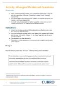 Contextual Questions of the story "Divergent"&period;
