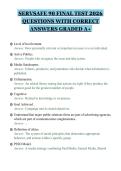 SERVSAFE 90 FINAL TEST 2026&NewLine;QUESTIONS WITH CORRECT&NewLine;ANSWERS GRADED A&plus;&NewLine;