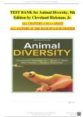 Test Bank - Animal Diversity 9th Edition &lpar;Hickman&rpar;&comma; Chapter 1 &ndash; 20