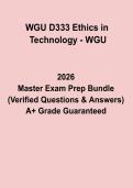 WGU D333 Ethics in Technology PDF &vert; Study Guide&comma; IT Ethics Concepts & Exam Practice Questions