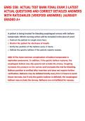 GNRS 558&colon; ACTUAL TEST BANK FINAL EXAM 3 LATEST &NewLine;ACTUAL QUESTIONS AND CORRECT DETAILED ANSWERS &NewLine;WITH RATIOANLES &lpar;VERIFIED ANSWERS&rpar; &vert;ALREADY &NewLine;GRADED A&plus;