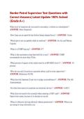 Border Patrol Supervisor Test Questions with &NewLine;Correct Answers&vert; Latest Update 100&percnt; Solved &NewLine;&lpar;Grade A&plus;&rpar;